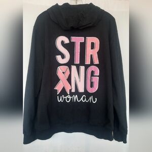 Breast Cancer Full Zip Strong Woman Hoodie